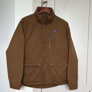 PATAGONIA TOPLEY BROWN DOWN HOODED JACKET MENS MEDIUM